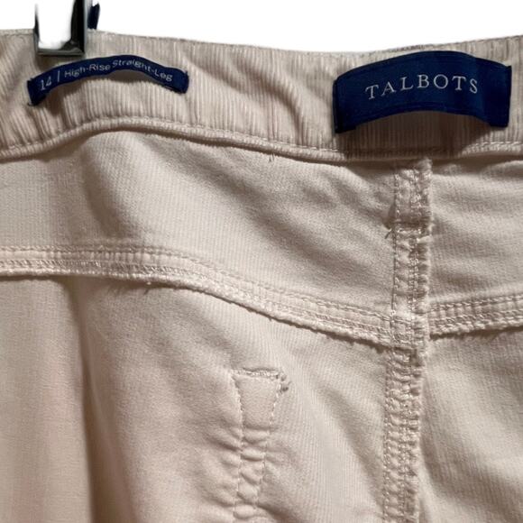 Talbots Corduroy Womens Size 14 Cream High Rise Straight Leg - Picture 5 of 6